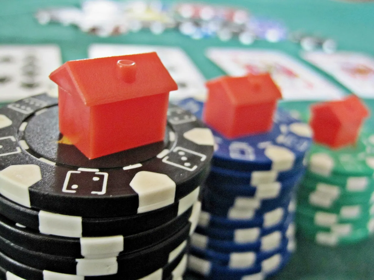 Monopoly houses and poker chips