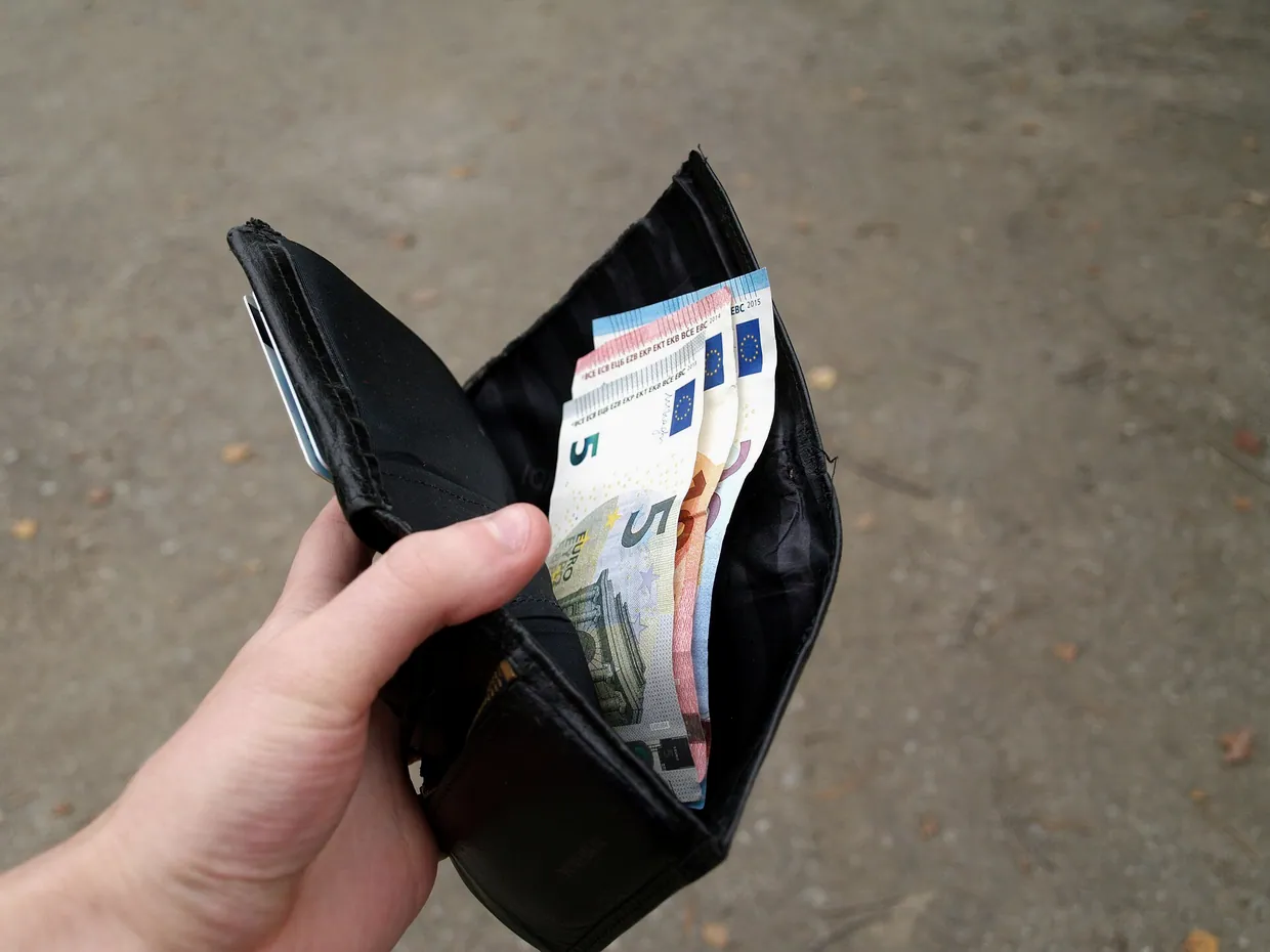 Euro banknotes in wallet